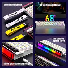RAIKU Wired RGB Backlit 68-Key Keyboard, Compact Portable 60% Layout Keyboard - View 3