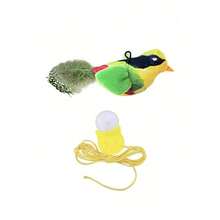 1pc/2pcs Cat Doll - Realistic Chirping Bird, Self-Entertainment To Relieve Boredom, Interactive Cat Doll, Hanging Squeaky Plush Bird Doll With Artificial Feathers, Kitten Chirping Bird Doll, Feather Color And Length May Vary - Multicolor - View 19