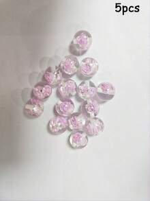 5pcs 16mm Glow-In-The-Dark Rose Resin Beads, Round Beads With Straight Holes, DIY Crafts, Jewelry Making, Phone Straps, Bracelets, Hair Accessories - Glow-in-the-dark Rose Beads - View 10