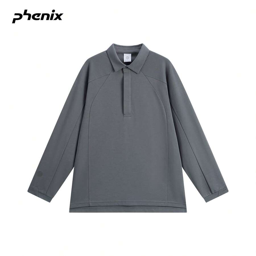 Phenix Outdoor Knitted Long Sleeve POLO Men's 2025FW Spring/Autumn Sports Casual Warm - Rock Gray - View 1