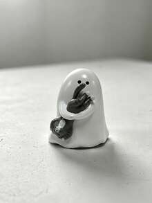1pc Halloween Ghost Hugging Kitten Resin Figurine Set, Cute & Quirky Desktop Decor, Suitable For Home Office Bookshelf Display, Holiday Party Gift Ornament, Perfect For Spooky Season Collectors - New Arrival - Ghost - View 12