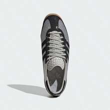 Adidas SL72 OG Ladies Retro T Shape Toe Shoes Sparkle Rhinestone Detail Thin Flat Rubber Sole Soft Cushioned Lightweight Vintage Athleisure Lace Up Daily Walking Street Style Sneakers - Black Silver - View 5