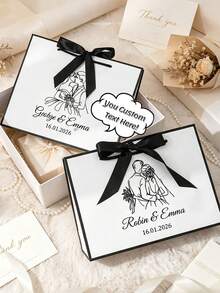 Customized Gift Bags, Personalized Gift Bags With Name, Gift Box Alternative, Bridesmaid Gift Box, Ribbon Tied Gift Bags, Wedding Party Favors, Customized Birthday Gift Packaging, Wedding Gift Bags, Engagement Gift Bags, Christmas Gifts - Multicolor - View 5