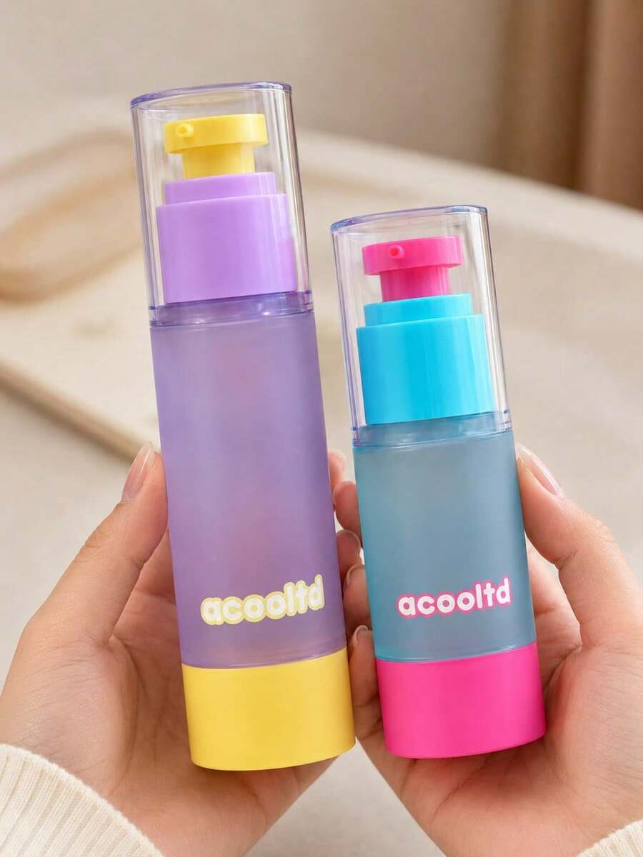 Dopamine Color Refillable Pump Bottle, Cute Colorblock Travel Cosmetic Dispenser With Protective Cap, Portable Lotion, Shampoo & Hand Sanitizer Container For Gym, Office & Daily Use, Spray Bottle, Mini Perfume, Travel Bottles