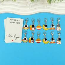 6pcs/12pcs Astronaut Keychain Set, Moon Landing Souvenir, Planet Keychain, Backpack Charm. Unisex, Couple Keychain; Event Souvenir, Packaging Decoration. Suitable For Daily, Vacation And Party, Gift, Astronomy Enthusiast Gift - Multicolor - View 3