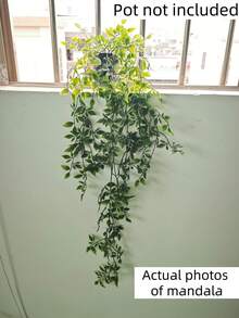 6/4/2/1件組人造吊掛植物套組，仿真盆栽綠色波斯草蕨類吊飾，人造多肉植物吊飾，龜背竹藤蔓、常春藤，適用於居家牆面、層架、露台、花園、室內/室外裝飾/大學宿舍裝飾/居家美學裝飾/附盆人造植物/萬聖節/聖誕節居家裝飾（不含盆） - 彩色 - 查看 17