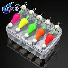 ANFS 5pcs Night Glowing Squid Hook Bait With Sharp Stainless Steel Hooks - Ideal For Night Fishing, Perfect Fishing Gift For Angler - Multicolor - View 3