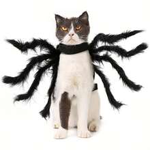 1 Set Pet Spider Costume, Halloween Spider Outfit, Suitable For Cats And Small To Medium Dogs, Halloween Party Dress-Up Accessory - Black - View 4