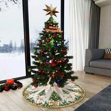 1 buah Alas Pohon Natal Bulat Berbagai Ukuran 60CM 90CM 120CM 150CM 180CM Motif Kepingan Salju, Rusa, Puncak Pohon, Bintang, Cocok untuk Acara Keluarga, Dekorasi Natal di Halaman Luar Ruangan (Bukan Pohon Natal, Hanya Alas Pohon) - A - View 7