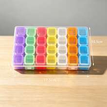 1pc 28/21/56/4 Compartment 7-Day Pill Organizer, Travel Medicine Storage Box Accessory, Portable PP Plastic Medication Storage Box, Odorless Mini Jewelry Box, Shell Design For Daily Medication Management, Pill Box - Pillbox Set - View 17