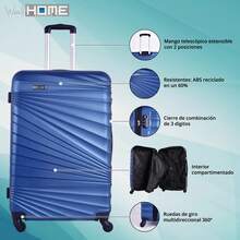 Well Home 4-Piece Hard-Shell Luggage Set ABS, Electric Blue Colour, Multidirectional Wheels, Combination Lock - Electric Blue - View 5