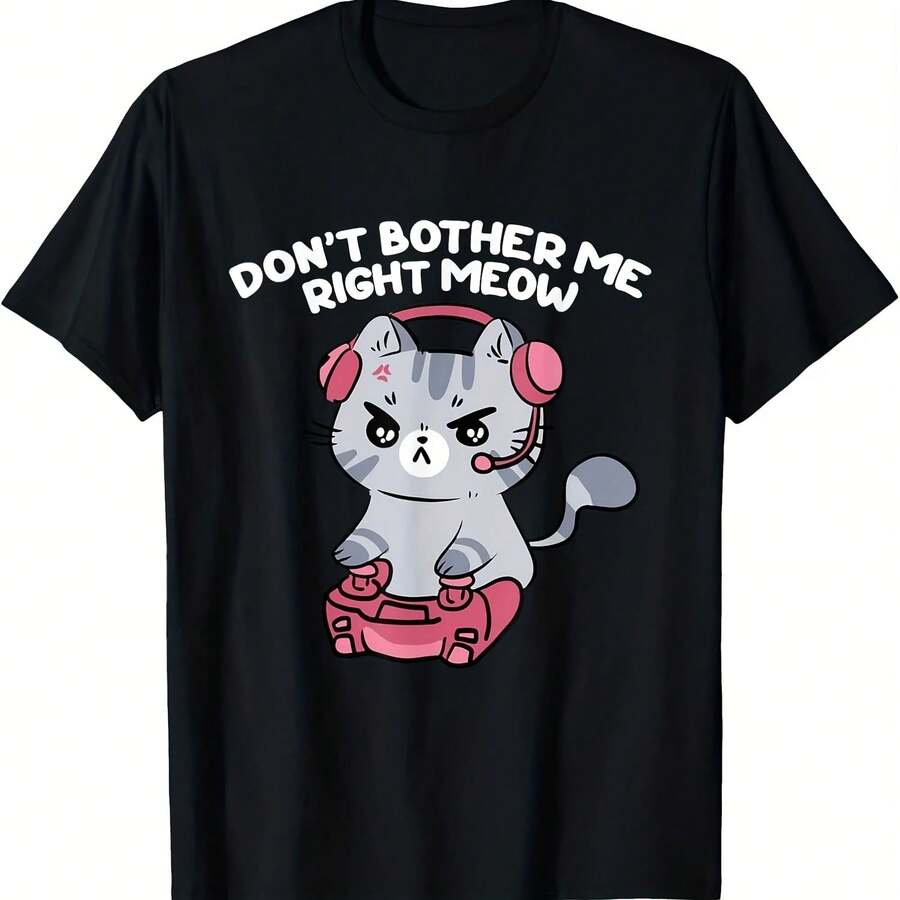 Men's T-Shirt Don't Bother Meow Cat Gamer - 款式 - 查看 1
