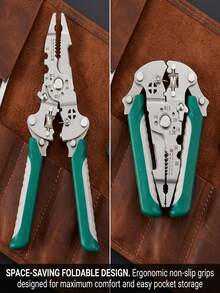 Multifunctional Foldable Wire Stripper With TPR Handle, Stainless Steel Body, Comfortable Grip, Integrated Stripping/Twisting/Cutting, Suitable For Home Renovation, Socket/Lighting/Circuit Breaker Wiring, Surveillance/Access Control Low Voltage Installation, Computer/Home Appliance/Digital Circuit Repair, Electric Bicycle Light Wiring Modification, Model/Audio Cable DIY, Top Choice For Men's Tools, Ideal For Electricians And DIY Enthusiasts For Daily Low Voltage Fine Wire Wiring Tasks - Multiple Styles - View 4