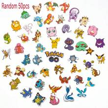pokemon 50/100張寶可夢卡通圖案貼紙，DIY塗鴉，噴火龍、伊布等，適用於筆記型電腦、手機、筆記本，生日派對、生日禮物 - 彩色 - 查看 9