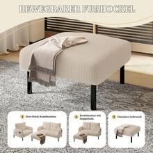 Corduroy Ottoman - Comfortable And Stylish Footstool - 米色 - 查看 4