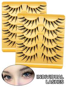 5 Pairs Cartoon Style 3D False Eyelashes, Flared Natural Realistic Defined Full Upper Lashes - B81 - View 4