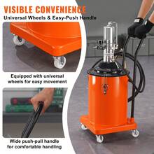 Grease Pump, 5 Gallon 20L, Air Operated Grease Pump With 13 Ft High Pressure Hose And Grease Gun, Pneumatic Grease Bucket Pump With Wheels, Portable Lubrication Grease Pump 50:1 Pressure Ratio - 5 Gallons - View 6