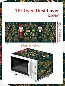 1 Peça Capa de Poeira Verde de Natal para Micro-ondas com Design de Quebra-Nozes de Natal, Capa de Micro-ondas/Forno/Fogão de Poliéster 85*35cm, Capa de Eletrodoméstico de Micro-ondas, Protetor à Prova de Poeira para Cozinha, Decoração de Feliz Natal, Decoração de Natal, Decoração de Cozinha, Decoração de Mesa de Feriado, Decoração de Casa de Inverno - Estilo F de Natal - Visão 11