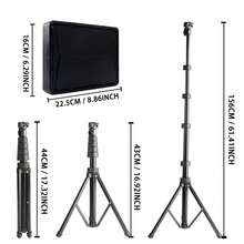 Professional LED Photography Spotlight (160cm, With Adjustable Tripod) And Portable Square Fill Light (With Diffuser), Suitable For Photography, Live Streaming And Meetings; Provides Powerful Lighting, Ideal For Parties, Selfies, Video Recording And Zoom Calls; No Battery Required, Suitable For Photography And Vlogging, Includes Stand - Black - View 3