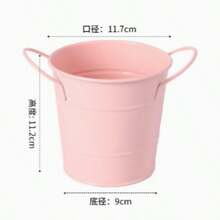 1pc Dual‑Handle Bucket‑Shaped Desktop Pen Holder, Dopamine Color Multi‑Purpose Mini Succulent Plant Pot, Neutral Modern Decor Storage Organizer, For Home Office Dorm Study, Back To School Daily Desk Supplies - Multicolor - View 16
