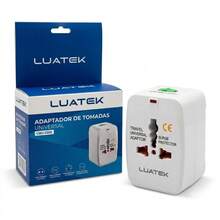 Adaptador Luatek- Adaptador Universal / Branco - Entrada tipo UE (220-240V) - Visão 3
