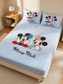 Disney 1件裝迪士尼卡通印花包床單床墊套，男孩秋季床上用品，床墊保護套，柔軟舒適溫馨透氣防皺，可機洗，Twin/Full/Queen/King尺寸，不含枕頭與枕套，臥室裝飾，聖誕禮物 - 彩色 - 查看 8
