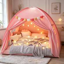 Abulun Single Bed Tent, Sensory Breathable Private Space Windproof Indoor Sleeping Tent - Pink - View 5