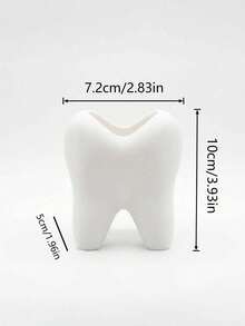 1pc Creative Fun Toothbrush Holder White/Pink Tooth-Shaped Toothbrush Cup Desktop Storage Decorative Container Can Hold Toothbrush, Toothpaste, Flower Pot, Vase, Bathroom Supplies Happy Home Bathroom Decor Autumn Decoration Back To School (Mini Size) - Multicolor - View 9