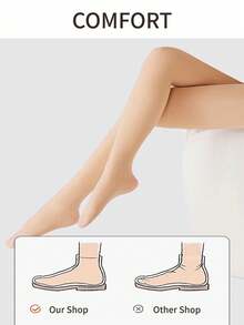 1pairWomen's Soft & Comfortable Tights/Leggings, Fashionable High Elasticity Slimming Thermal Pants For Autumn, Comfortable & Warm - Multicolor - View 5