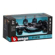 Burago - F1 Mercedes-AMG W16 2025#63 Russell 1:43 比例合金模型車,逼真細節,Mercedes F1 複刻版,銀黑配色塗裝,官方授權,建議 3 歲以上使用 - F1 W16 #63 - 查看 3