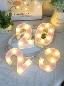1pc 16cm/6.3in Pink Letter Light, Battery Powered LED Letter Light, Number Light Board, Suitable For Children's Room Decoration, Wedding, Birthday Party Decoration Light, Home And Room Decoration Letter Light, Christmas Halloween Decoration Letter Light - Pink - View 4