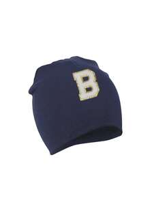 1PC Newborn Baby Caps Beanie A-Z Letter Cap Bonnet Newborn Photography Breathable & Comfortable For All Seasons, Suitable For 0–3 Years Old - Navy Blue - View 5