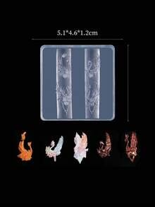 Multi-Style Nail Art Embossed Silicone Molds, Flower Phoenix Butterfly 3D Carving Shaping Tools - Multicolor - View 11