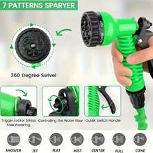 Expandable Garden Hose, Automatically Extends With Water And Shrinks For Easy Storage. Braided Outer Layer For Wear‑Resistance & Leak‑Proof. Multi‑Function Spray Nozzle With Adjustable Water Modes, Ideal For Watering, Car Washing & Cleaning. - Nozzle Hose - View 9
