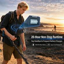 SUNPOW Rechargeable Metal Detector For Adults, High‑Accuracy 8" Detect Depth, IP68 Waterproof Search Coil,1500mAh 20H Runtime,Type‑C Fast Charging,4 Modes Notch Memory Pinpoint,Backlit LCD For Beach Shallow Water Coin Relic Gold Treasure Hunting - Rechargeable Metal Detector - View 2