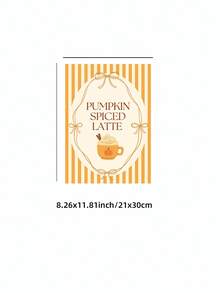 1pc Frameless Pumpkin Spice Latte Fall Wall Art Poster Dorm Gift - Multi-color - View 12