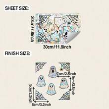 Halloween Ghost Funny Laser Stickers, Including Different Expression Ghosts And Spider Web Patterns, Halloween Theme Wall Decals, Holiday Props, Glass Window Decoration, Suitable For Halloween Home Decor And Holiday Celebration - Multicolor - View 13