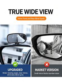 Spion Belakang Titik Buta, Dapat Diatur 360° untuk Kendaraan, Memberikan Pandangan Sudut Lebar ke Roda Depan dan Belakang, Kaca Ultra Jernih, Sempurna untuk Truk, SUV, dan Sedan. - A - View 6