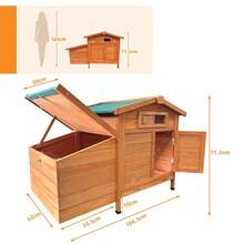 Raised Coop With Wooden Nesting Box, Protects Chickens From Predators And Is Easy To Clean - Gold - View 7
