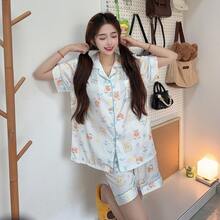 San-X 女款冰絲短袖薄款卡通日系圓點涼感睡衣居家服 - 彩色 - 查看 3