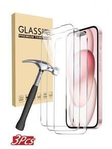 BOLLYMORE 3-Pack Tempered Glass Screen Protectors Compatible With IPhone 18/18 Pro/18 Pro Max/17/17 Pro/17 Pro Max/17 Air/16/16 Plus/16 Pro/16 Pro Max/15/14/13/12/11 Pro Max/X/XS/XR/Mini/7/8/14 Plus - Clear - View 42