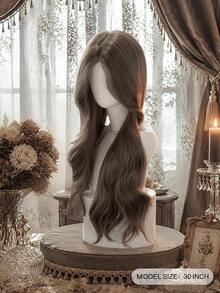 alicegarden 30 Inch Front Lace Wig, Natural Wavy Hair, Stunning Chocolate Brown, Middle Part Design, Suitable For Women's Daily, Party, Cosplay Use, Natural And Durable, Perfect As A Gift For Women, Halloween - Chocolate Brown - View 3