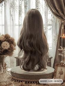 alicegarden 30 Inch Front Lace Wig, Natural Wavy Hair, Stunning Chocolate Brown, Middle Part Design, Suitable For Women's Daily, Party, Cosplay Use, Natural And Durable, Perfect As A Gift For Women, Halloween - Chocolate Brown - View 4