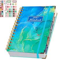 Multiple Marble Covers To Choose From 2027 Jan‑Dec Hardcover Planner, Bring 5 Plan Stickers Faux Leather Daily Weekly Monthly Agenda, Habit Tracking Journal, Portable Time Management Notebook For Students Office School Supplies - Rectangle - View 15