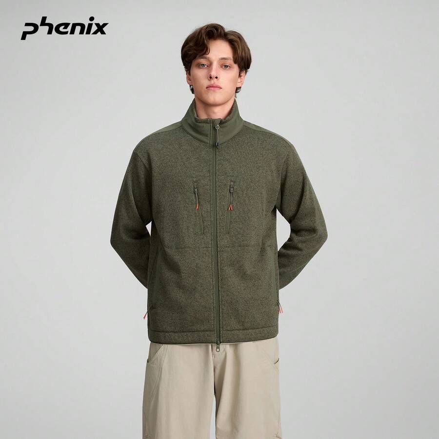 +Phenix Phoenix Outdoor Stand Collar Jacket Unisex 2025FW Spring/Autumn Thickened Windproof Loose Fit Outerwear - Dark Army Green - View 1