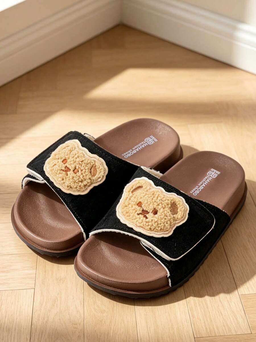 HAHABOBO Sandal Selop Platform EVA dengan Tali Lebar yang Dapat Diatur untuk Anak-Anak Unisex, Sandal Selop Ringan dengan Ujung Terbuka, Cocok untuk Semua Musim, Aktivitas Luar Ruangan, Pantai, Liburan Sehari-hari, dan Hadiah. - Hitam - View 1