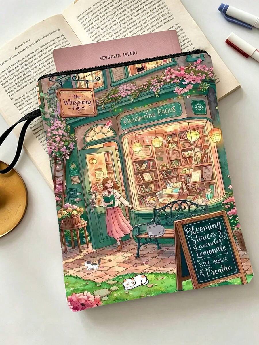 書店花卉圖案聖經袋,聖經收納袋,聖經盒,聖經封面,時尚簡約復活節耶穌聖經袋,附手柄與拉鍊口袋,便攜式,十字架、花朵、字母圖案聖經袋,聖經保護套,聖經書套,聖經文具,學習配件,多功能日常與書籍保護大容量收納袋,標準尺寸聖經袋,成人收納與整理的理想選擇 - 彩色 - 查看 1