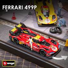 Burago بوراجو - فيراري 499P 24H LMS هايبركار 2024#51 1:64، نموذج سيارة معدني AF Corse Le Mans، مرخص من فيراري، العمر الموصى به 14+ - فيراري 499P 24H لومان رقم 51 - مشاهدة 5