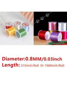 315inch/1968inch/Roll Strong Elastic Crystal Beading Cord For Bracelets Stretch Thread String Necklace DIY Jewelry Making Cords Line - Elastic wire - View 3