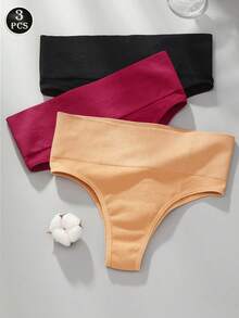 VKME 3pcs/Set Women Seamless High Waist Intimate Underwear Set - Multicolor - View 10
